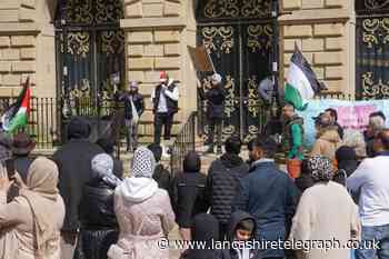 Pro Palestine demo held on steps of Blackburn Town Hall