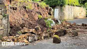 Wall collapse prompts road closure