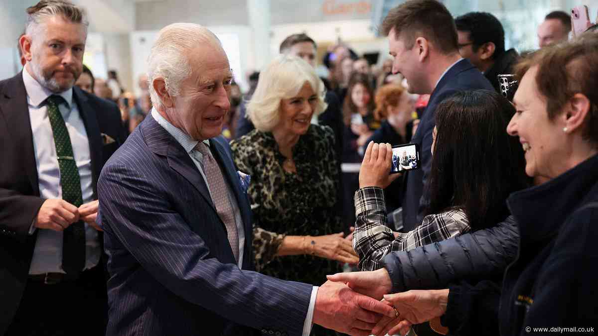 King insists 'I'm alright, thank you' as he's asked about his cancer treatment on return to public duties: Smiling Charles holds hands with chemotherapy patients during visit to London hospital - as William begins day of engagements in North East