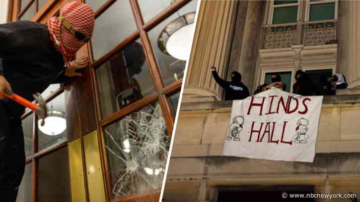 Columbia locks down all but one entry point as protesters take over Hamilton Hall