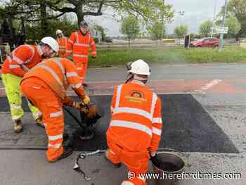 Pothole demonstration held in Hereford road, near B&Q