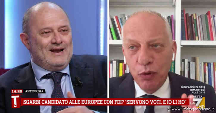Sgarbi candidato in Fdi alle europee, Gomez su La7: “E questo sarebbe il partito ‘legge e ordine’?”. Botta e risposta con Bechis