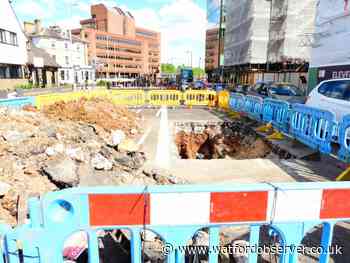Traffic around Watford Junction as Station Road excavated