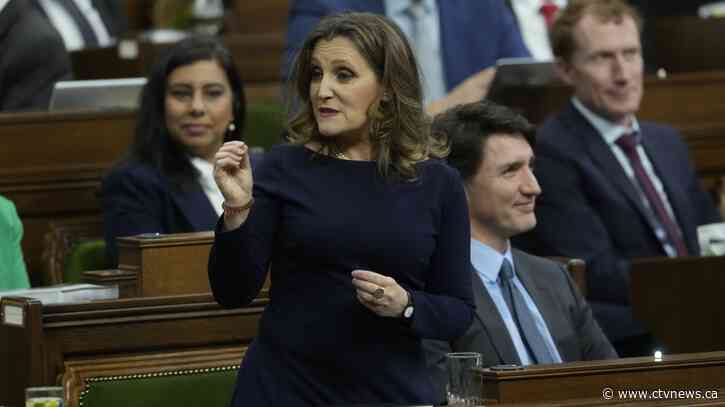 Freeland previews omnibus budget bill, proposed capital gains tax change left out