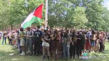 Police intervene after American flag lowered at pro-Palestine demonstration at UNC-Chapel Hill