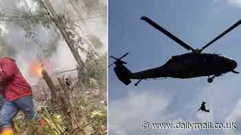 Nine Colombian soldiers die after helicopter transporting supplies to troops crashes, killing all on board