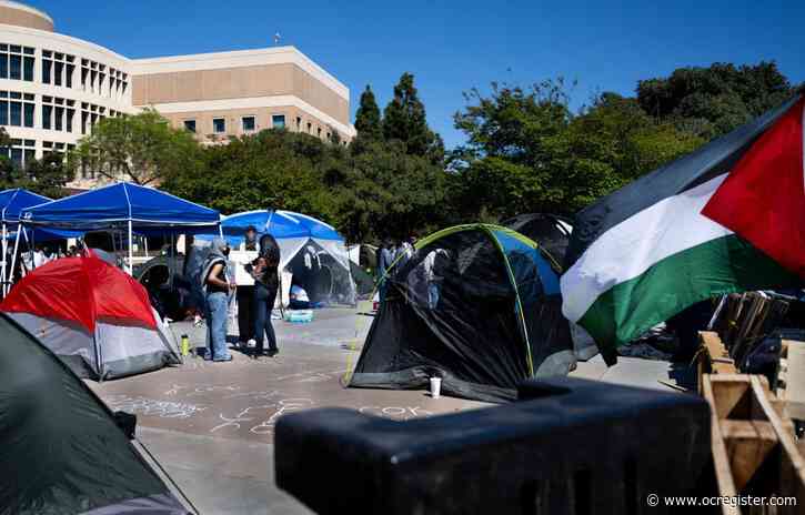 UC Irvine pro-Palestian encampment lasts overnight, demonstrator asked to leave campus by police