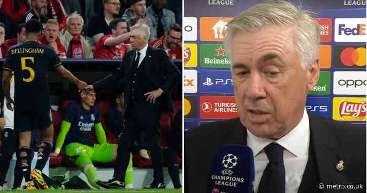 Carlo Ancelotti reveals why he brought Jude Bellingham off in Real Madrid’s draw with Bayern Munich