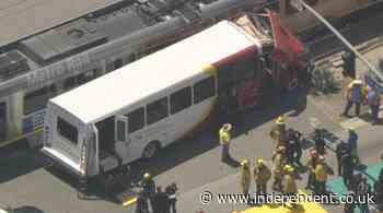 55 injured in bus collision with train in Los Angeles near USC