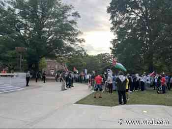 Pro-Palestinian protesters gather at NC State campus