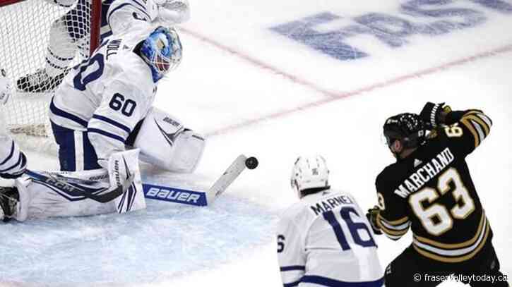 Knies scores in OT, Leafs top Bruins 2-1 to stay alive