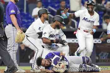 Rockies become first to team to trail in opening 29 games, waste 5-run lead in 7-6 loss to Marlins