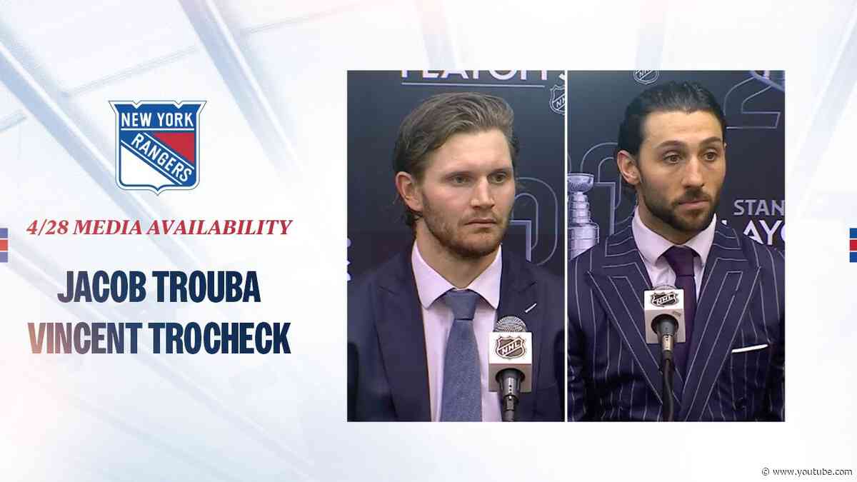 NYR at WSH: Jacob Trouba and Vincent Trocheck Postgame Availability | April 28, 2024