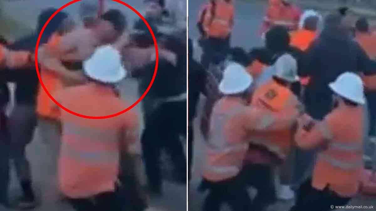 CFMEU workers stop work on construction site and clash with non-union members