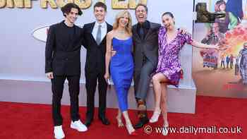 Jerry Seinfeld is joined by his wife Jessica and kids at the premiere of his featured directorial debut Unfrosted in Hollywood... after sparking fears for his health