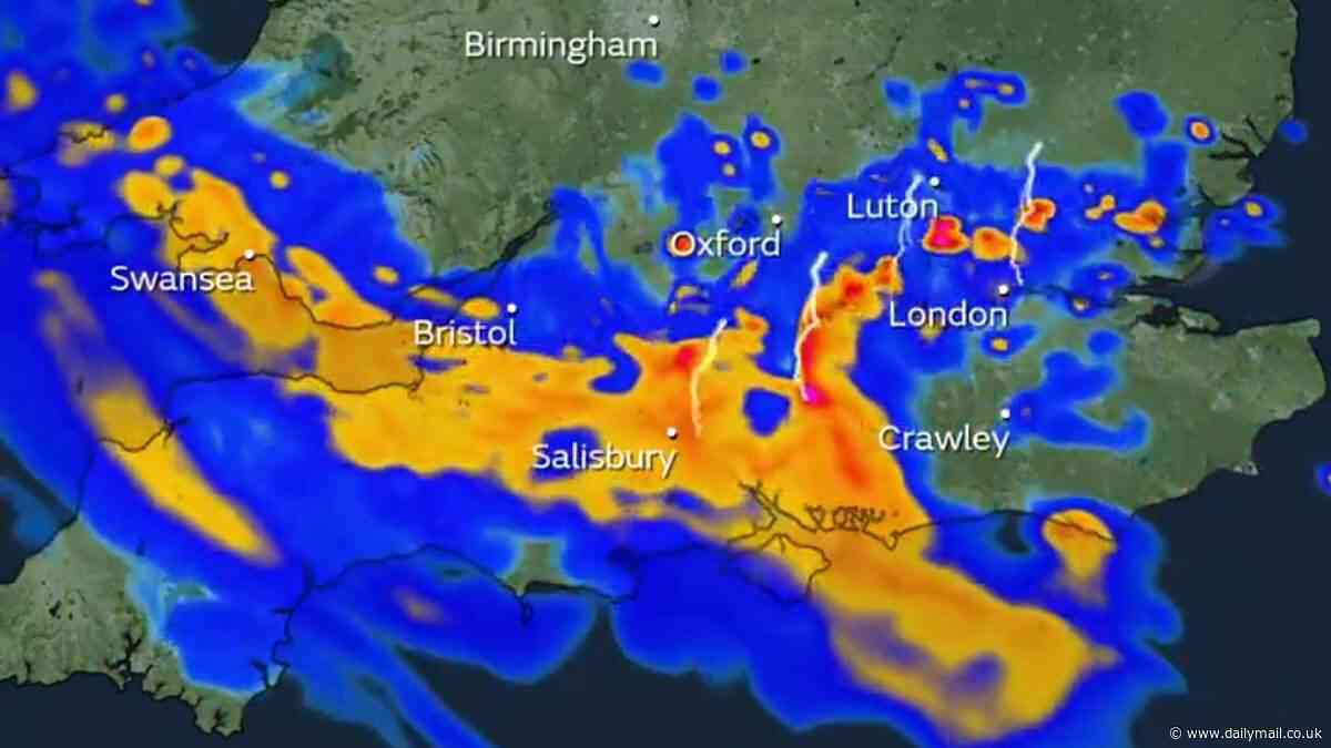 Met Office warns of heavy downpours and thunderstorms to batter Britain today amid fears Bank Holiday could be a total washout - despite mercury set to hit 22C
