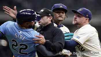 Rays and Brewers get into wild brawl, punches thrown