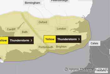 Yellow weather warning issued for Sussex tonight