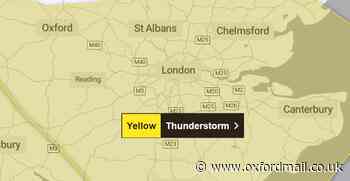 Oxfordshire weather warning for thunderstorms issued