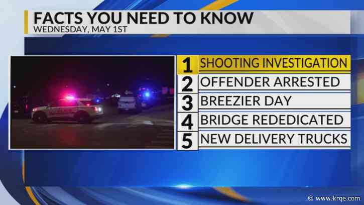 KRQE Newsfeed: Police shooting, Man connected to copper theft arrested, Breezier day, Bridge rededicated, New delivery trucks