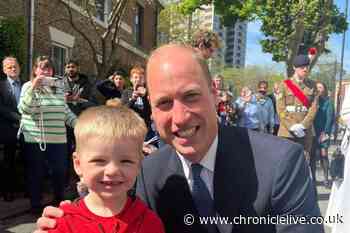 Stroke of luck leads to Longbenton boy, three, and his parents meeting Prince William