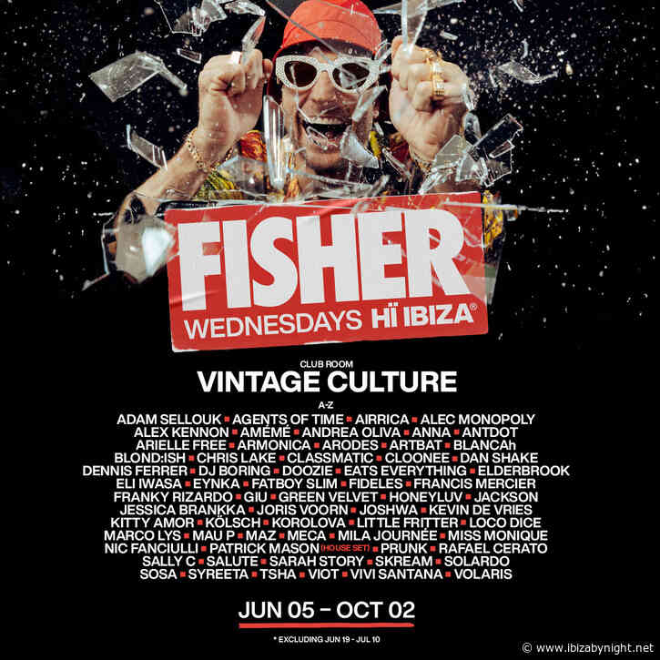 Hï Ibiza announces lineups  for Fisher  and vintage culture’s  2024 residency!