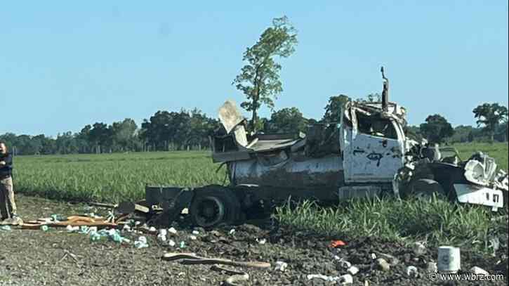 Truck driver dead after running off Iberville Parish gravel road Tuesday afternoon