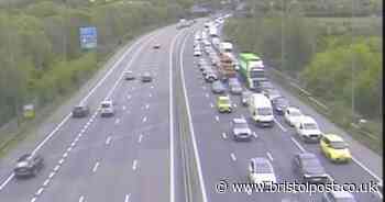 M5 closed in both directions after car overturns in crash