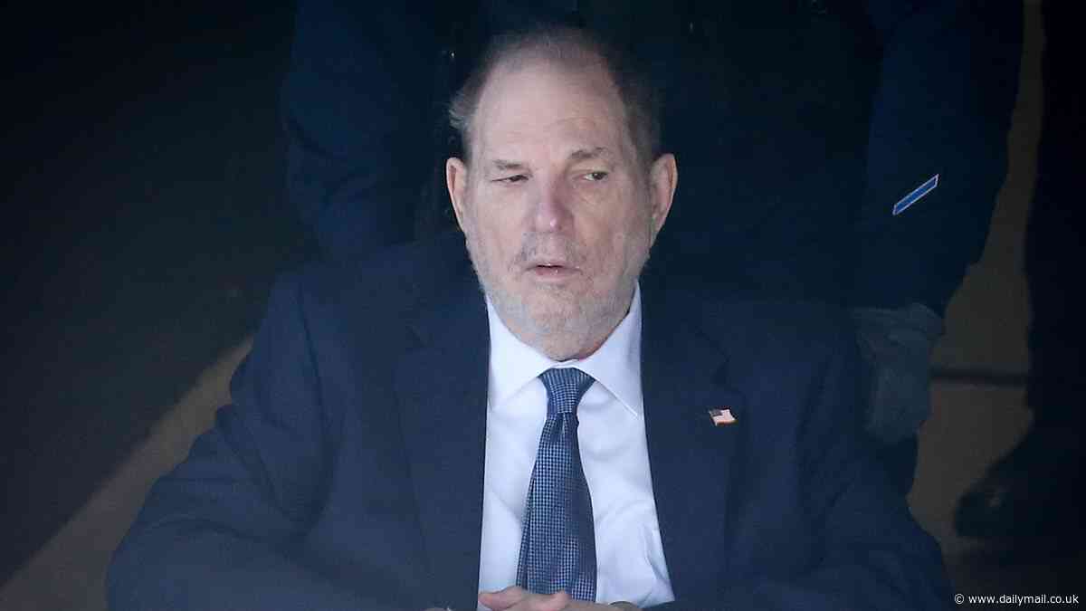 Harvey Weinstein is wheeled into New York court in handcuffs in first appearance since conviction was overturned
