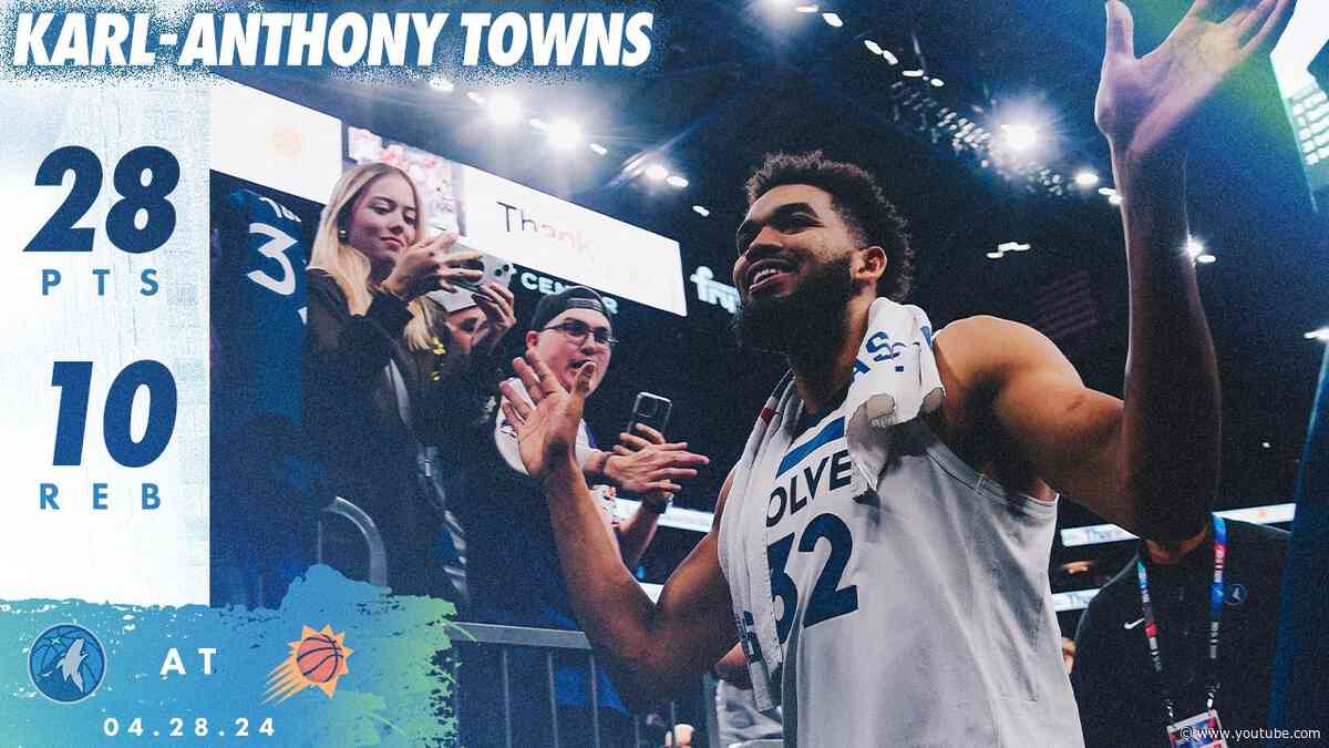 Karl-Anthony Towns Drops DOUBLE DOUBLE In GAME 4 WIN Against Suns To SWEEP SERIES | 04.28.24