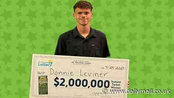 North Carolina boy, 18, wins $2million on one of the first scratch-off lottery tickets he ever bought
