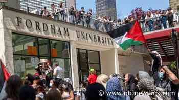 Pro-Palestinian encampment set up inside Fordham at Lincoln Center campus