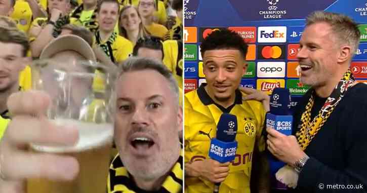 Boozy Jamie Carragher asks Jadon Sancho to ‘join him for pints’ in hilarious post-match interview