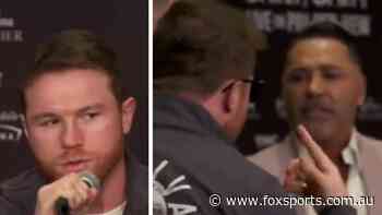‘F***ing a**hole’: Canelo accuses boxing great of theft in fiery press conference ahead of ‘Mexican war’