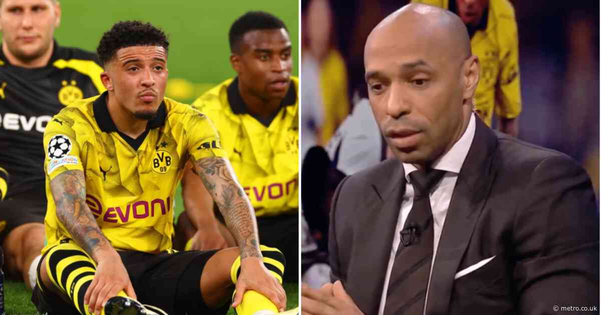 ‘Well done, big man’ – Thierry Henry sends touching message to Jadon Sancho after Borussia Dortmund’s win over PSG