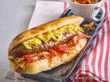 French Hotdog mit Merguez und Brioche-Brötchen