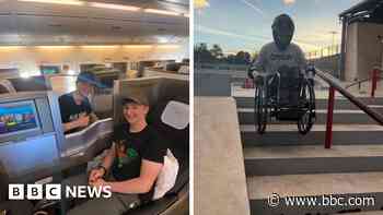 Boy in wheelchair had to 'bum shuffle' onto plane