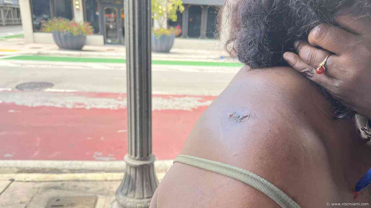 Woman recalls scary moments homeless man cut her several times in Miami