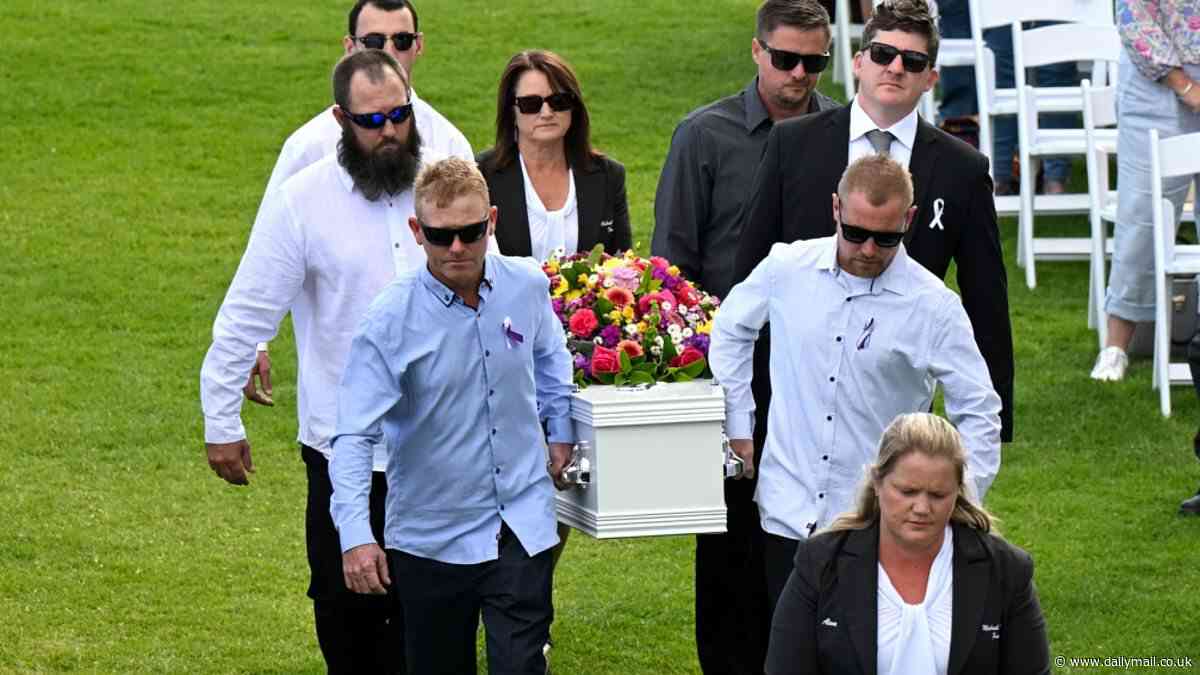 Heartbreaking message from the grieving son of murdered young mum Molly Ticehurst as Premier and police chief join hundreds of mourners for her gut-wrenching funeral