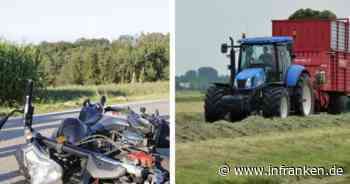 Memmelsdorf: Biker (20) stürzt und gerät unbemerkt unter Traktor