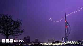In pictures: Dramatic lightning strikes captured over south's skies