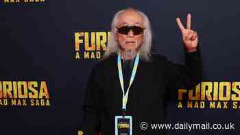 Iconic activist Danny Lim flashes the peace sign at the Australian premiere of Furiosa: A Mad Max Saga