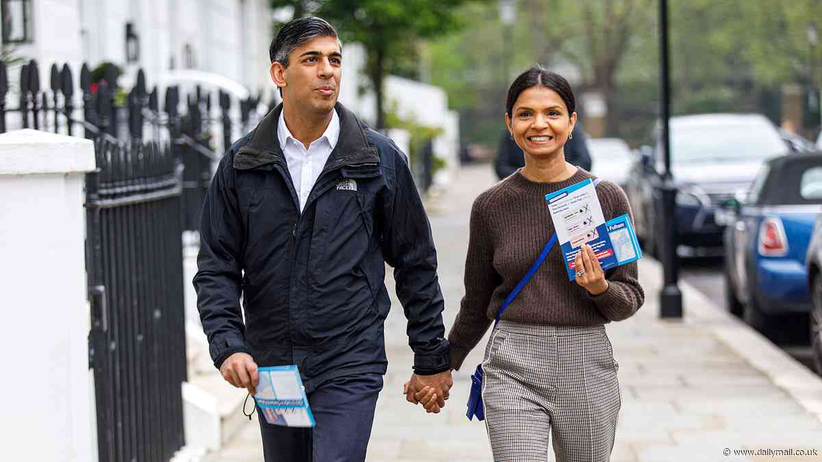 Rishi Sunak and Keir Starmer take their wives on the local election trail - while other politicians turn up to vote with babies and pets - as Tory rebels wait to pounce if fears of council and mayoral bloodbath materialise