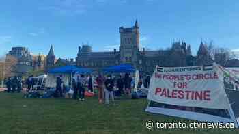 Pro-Palestinian protesters set up encampment on University of Toronto campus