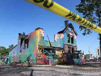 Fire destroys rainbow-coloured downtown Windsor house