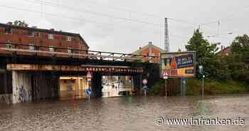 Gewitter und Starkregen in Bamberg: Geisfelder Straße und Münchner Ring stehen unter Wasser