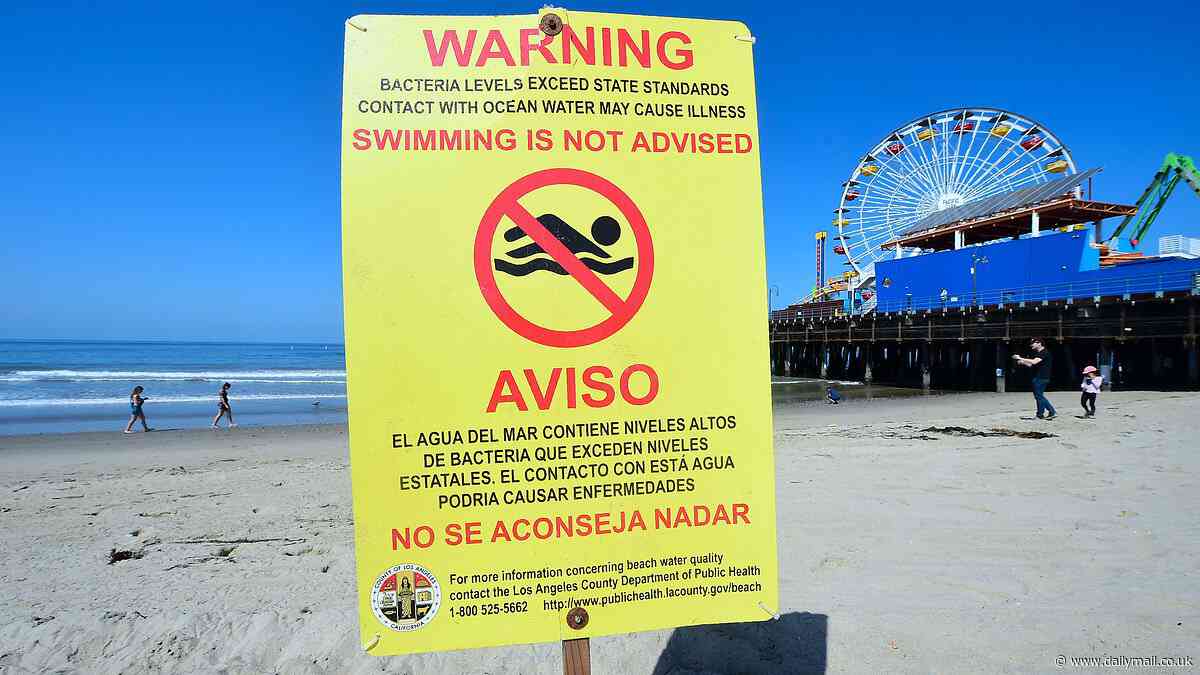 California residents told to avoid swimming in 'bacteria-infested' ocean as 12 beaches are deemed dangerous by department of public health