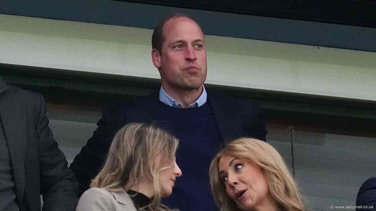 Prince William goes through ALL the emotions - including roaring with delight - as he watches Aston Villa's clash with Olympiacos as he puts Royal duties to one side