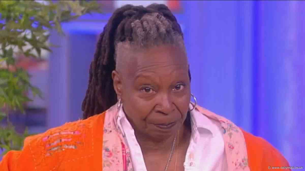 Whoopi Goldberg tears up in 'rare' moment during emotional interview with teen, 15, battling brain tumor disorder - as hosts help fulfil her wish to meet Sofia Carson