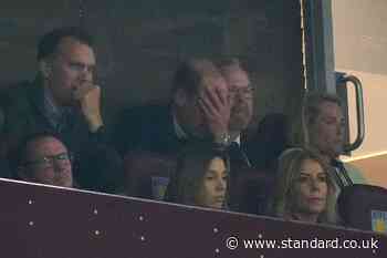 William spotted cheering on Aston Villa in European semi-final